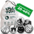 No More Dryer Sheets! Reusable Wool Dryer Balls XL 6-Pack - Reduces Static, Cuts Dry Time, & Softens Naturally