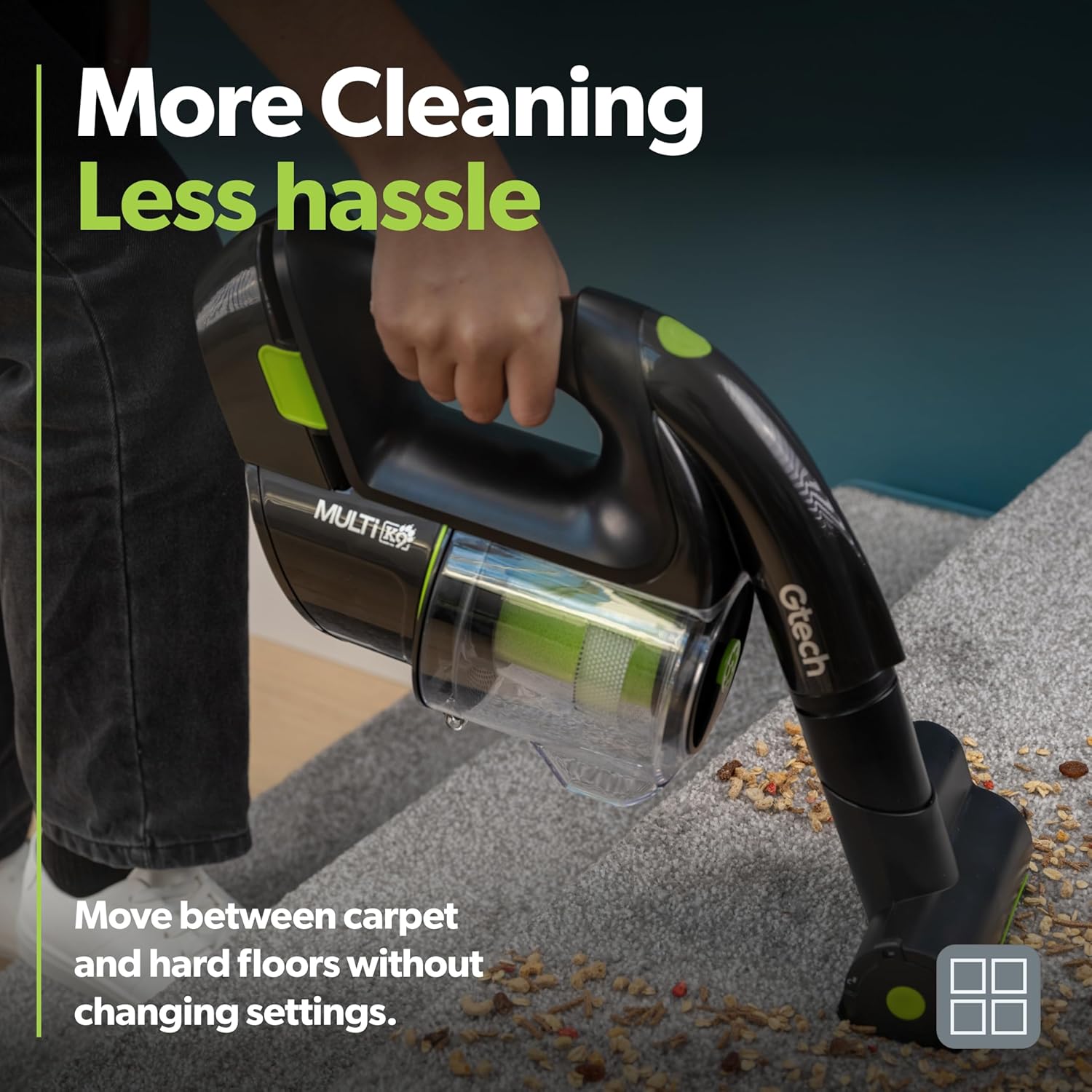 Gtech Multi MK2 K9 Cordless Handheld Vacuum Cleaner - Portable Vacuum Cleaner for Car, Home, and More - Reinforced with Lightweight Aluminum - Rechargeable - Pet Vacuum