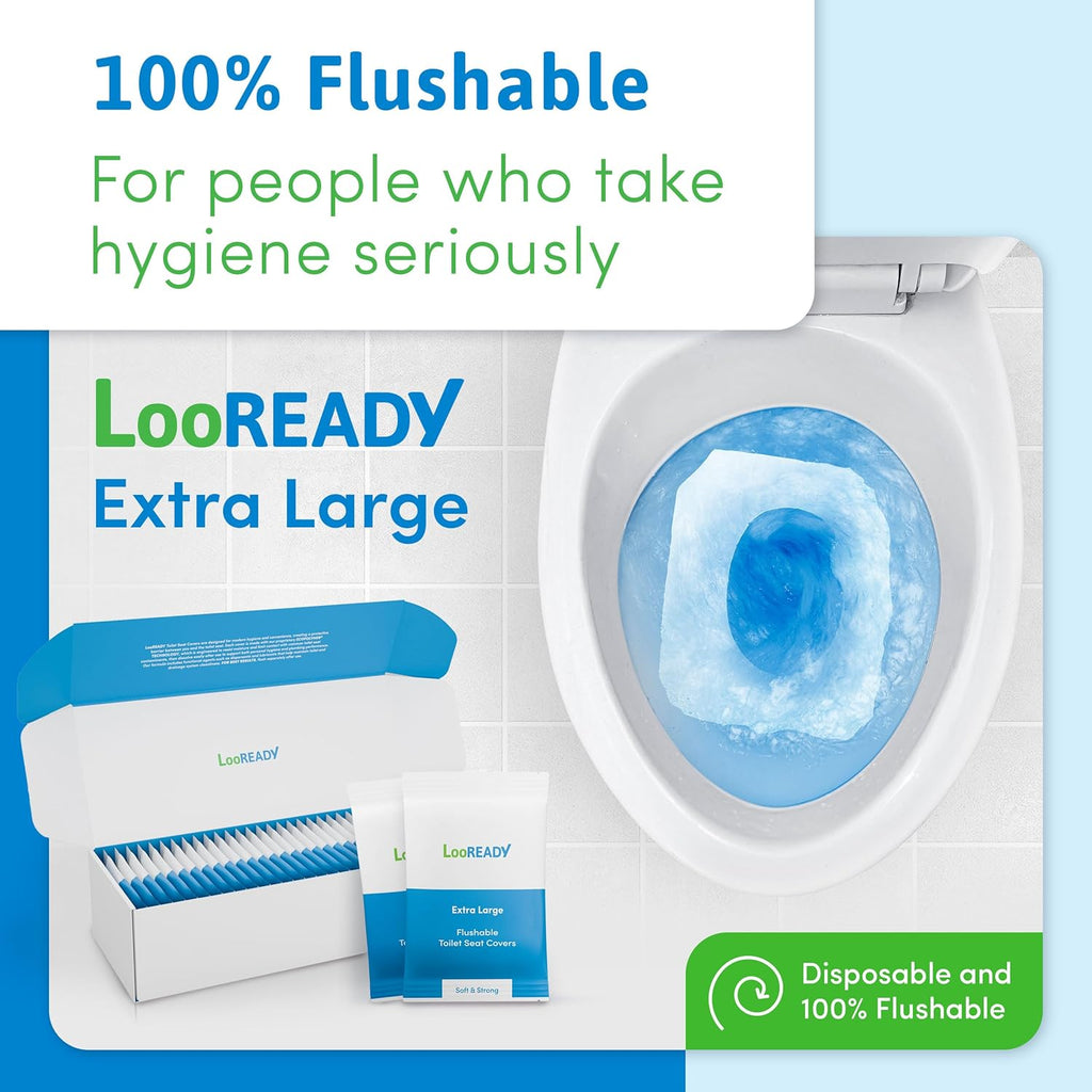 Individually Wrapped Toilet Seat Covers Disposable Flushable - Deluxe Premium Quality Travel Essential - Extra Thick and Large - Sample Size 5 pack