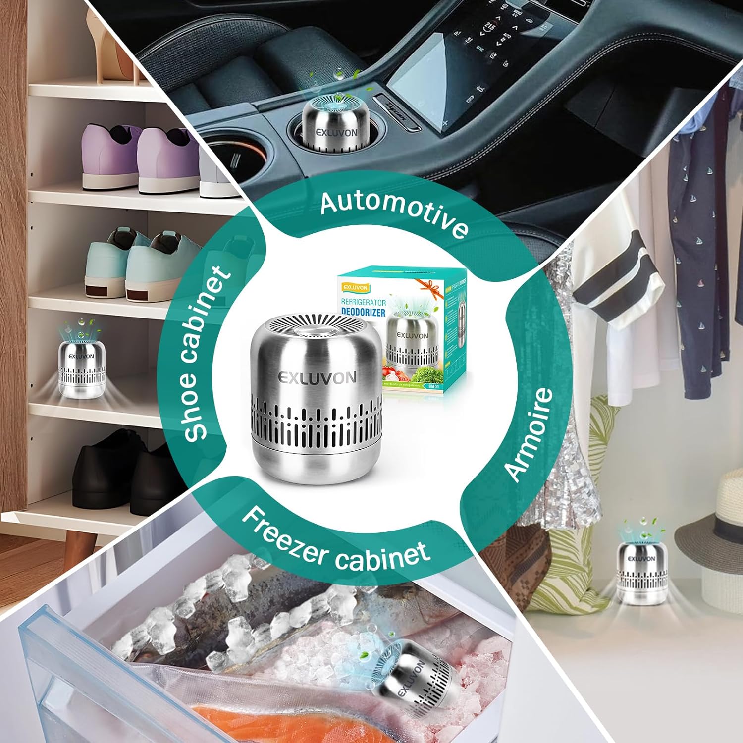 Refrigerator Deodorizer,Lasts for 10 Years Fridge Deodorizer Kitchen Gadgets Charcoal Air Purifier Odor Eliminator for Fridge & Freezer, Room,RV and New Home,More Effective Than Baking Soda