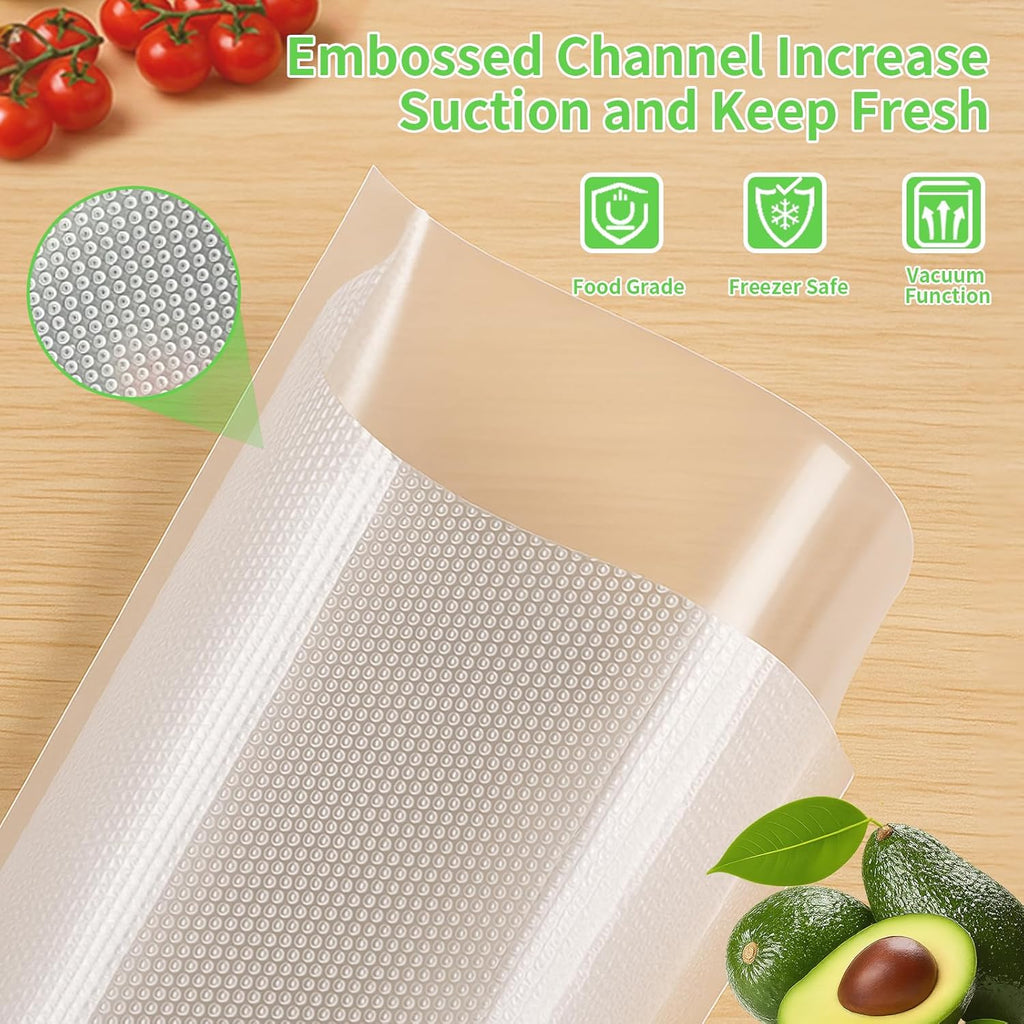 MakMeFre 100 Count Vacuum Sealer Bags 50 of Each Size 50 Pint 6"X10"and 50 Quart 8"X12"BPA Free Sous Vide Seal a Meal Commercial Grade Vaccume Seal Pre-Cut Combo Pack Bag