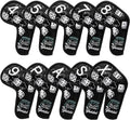 Golf Iron Covers Lucky 777 Golf Iron Headcover 10pcs Synthetic Leather Golf Clubs Iron Covers for Golf Clubs Head Covers for Irons with Magic Tape Fit All Brands