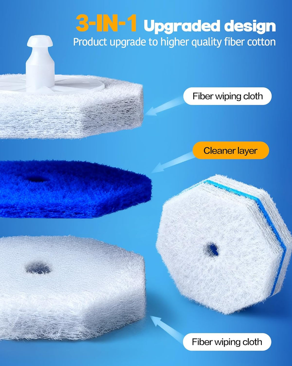 Toilet Wand Refills Compatible with Clorox Toilet Brushes, Instant Foam Cleaning, Secure Lock No Slipping, Odor Neutralizing, Easy Snap-On Design, 50 Pack