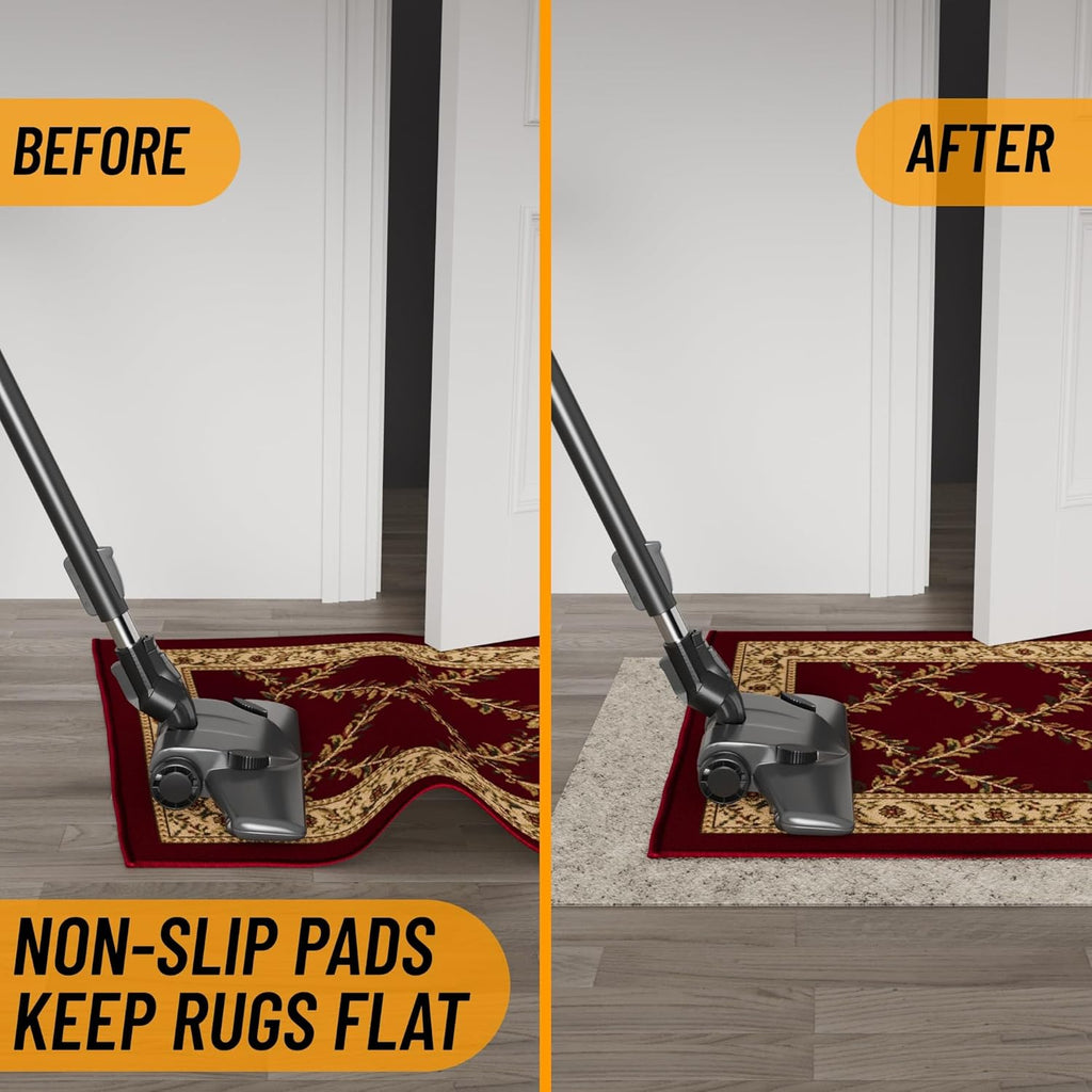 Ottomanson 2' x 7'8" Non-Slip Rug Pad Gripper 1/12 Inch Ultra Thin Dual Surface Felt + Rubber Gripper - Safe for All Floors, Cream