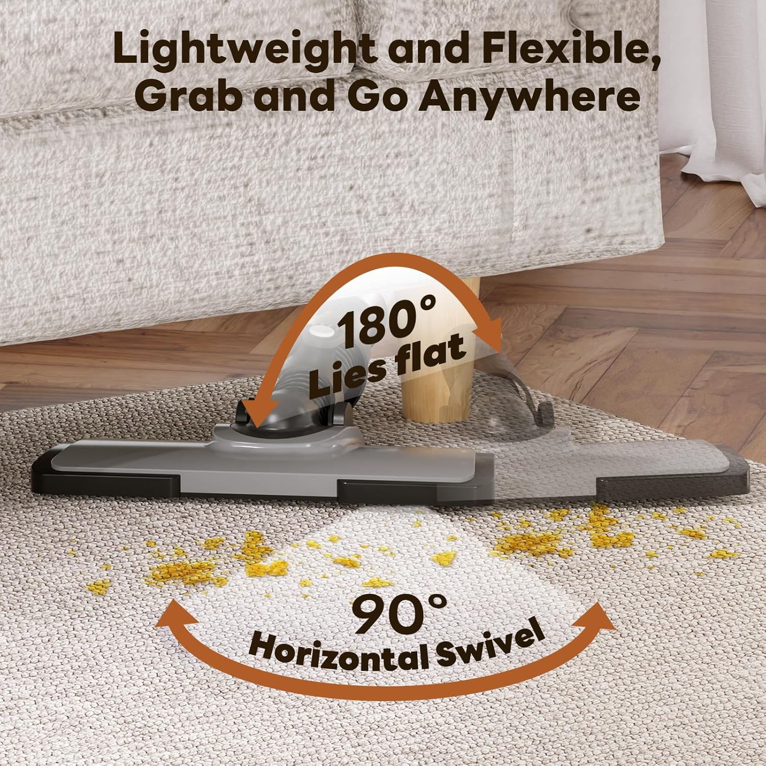 TECBOT Cordless Vacuum Cleaner, 12000 Pa Powerful Stick Vacuum with Brushless Motor, LED Touch Display, 30 Mins Long Runtime, Self-Standing Lightweight Vacuum for Hard Floor Carpet Hair, Gray