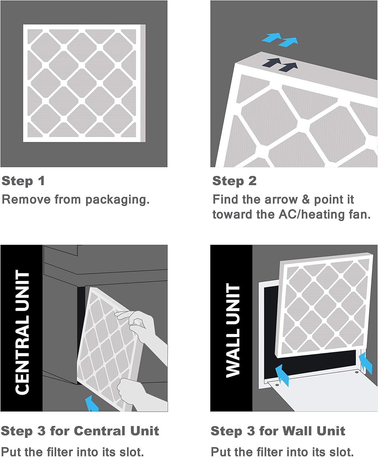 Aerostar 16 1/2x21 5/8x1 MERV 13, Pleated Air Filter, 16 1/2x21 5/8x1, Box of 6, Made in the USA