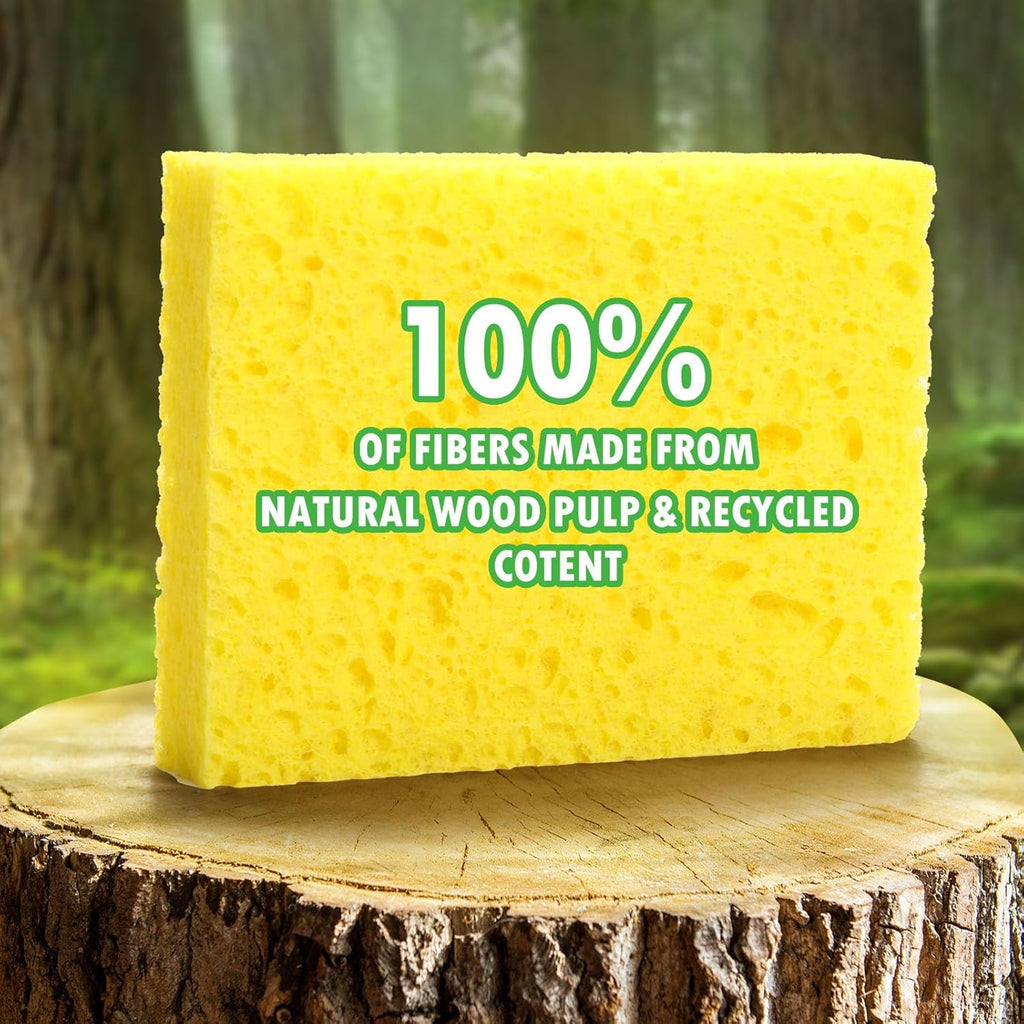 12 Counts Multipurpose Kitchen Sponges Pack Compostable Biodegradable Compressed Cellulose Sponges 18X Super Absorption POP UP Eco Sponge for Household Use