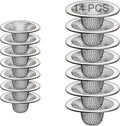 14PCS Drain Mesh Basket, 2.125'' & 2.75" Bathroom Mesh Sink Drain Strainer Screen Cover Small Slop Basket Filter Trap Tub Drain Screen Hair Catcher for Lavatory RV Shower Floor Utility Drain