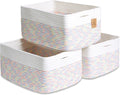 NaturalCozy Storage Baskets 16.8”x13”x7.6” Cotton Rope Woven Baskets for Organizing 3-Pack | Toy Storage Bins | Basket for Shelves, Laundry, Blanket, Clothes, Closet, Kitchen, Bathroom, Gifts