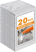 20 Pcs New Upgrade 3-Layer Metal Dish Cloth, No Scratches Wire Cleaning Cloth , Reusable Multipurpose Wire Dishwashing Rag for Kitchen Cleaning Cloths,Sinks,Dishes,Stove Top, Dimensions, 7.87“ x 7.87”
