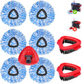 6 Pack Mop Replacement Heads Compatible with Oceda RinseClean 2-Tank System - Includes 2 Mop Scrub Brush Head, Microfiber Mop Refills, Easy Cleaning Mop Head Replacement