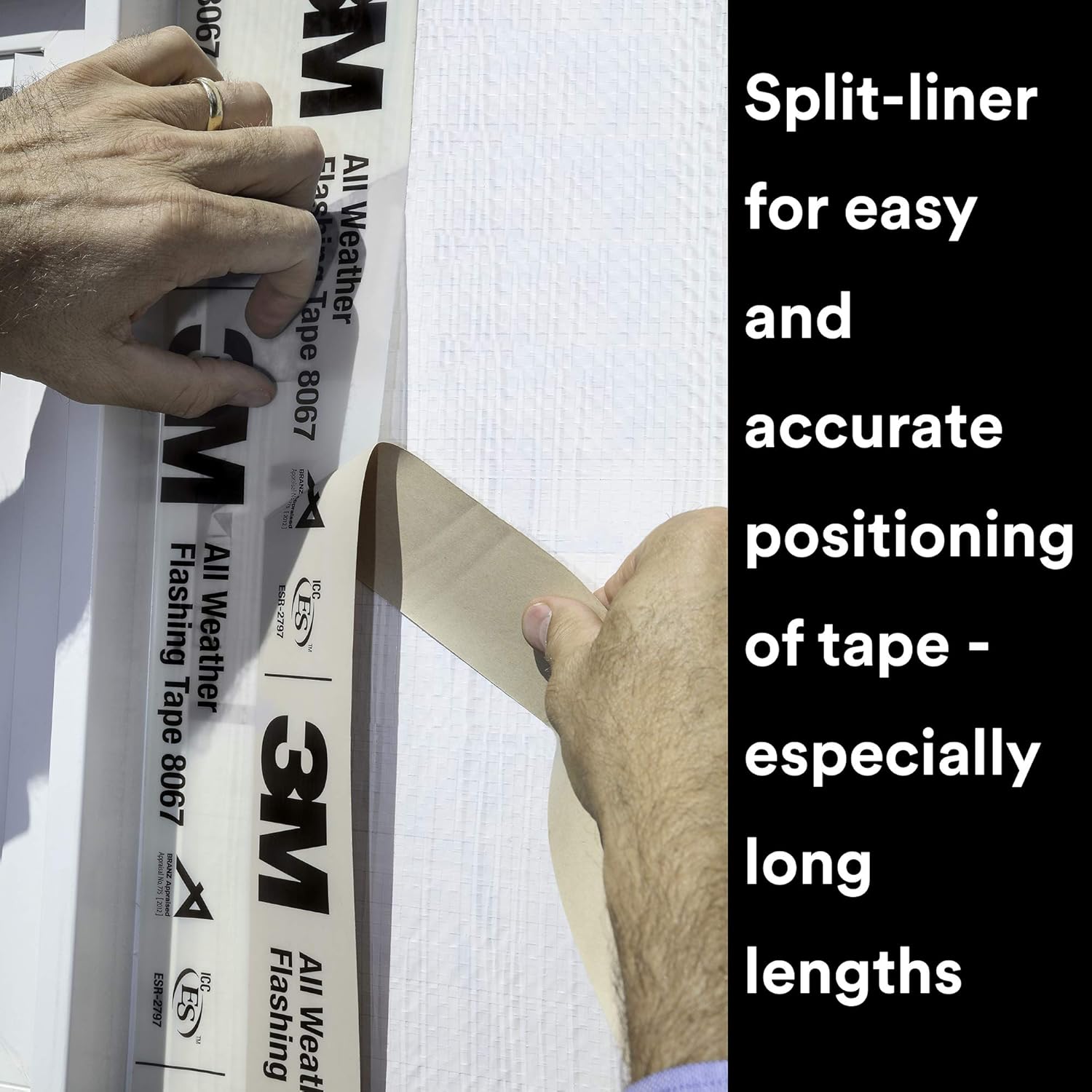 3M All Weather Flashing Tape 8067-3" x 75ft, Waterproof Seals for Doors, Windows in Wood Frame Construction (Pack of 12)