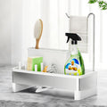 Stainless Steel Sink Caddy, Sponge Holder for Kitchen Sink with Brush Holder & Dishcloth Rack, Rustproof Sink Organizer Countertop, Kitchen Organizers Storage Essentials (E-White)