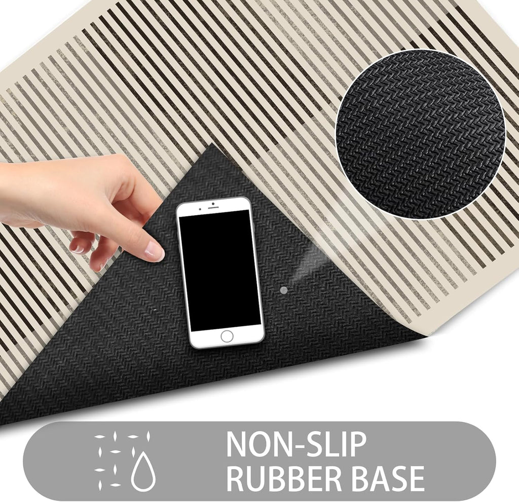 Ultra Thin Door Mat Indoor Entrance, 1/10 in Thin Door Mats for Inside Entry, Non-Slip Rubber Backing Washable Doormat, Fade Resistant, Absorbent, Low Profile Dirt Trapper, 30"X17"