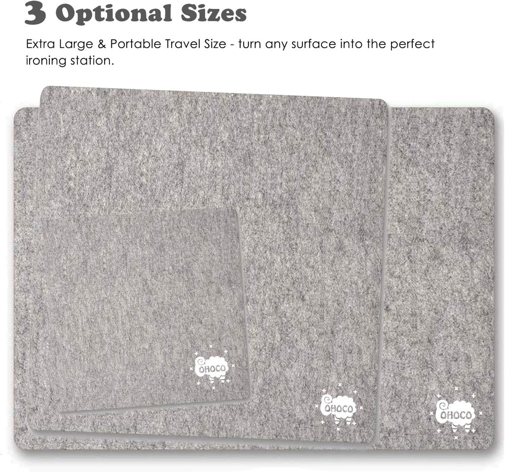 Wool Ironing Mat for Quilting - 17" x 17" XL Large Felt Ironing Pad 1/2" Thick, 100% New Zealand Wool Heat Resistant for Ironing, Sewing, Cutting on Ironing Board, Tabletop, Dryer, Countertop