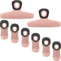 COOK WITH COLOR Bag Clips, Heavy Duty Chip Clip and Refrigerator Magnet Clips for Food Storage with Air Tight Seal Grip for Snack Bags and Food Bags (Pink, Pack of 8)