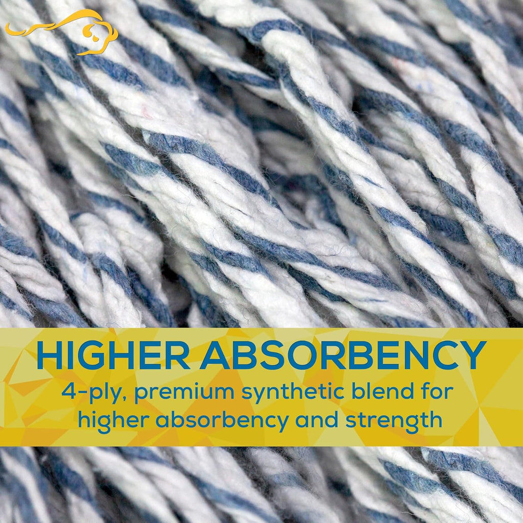 KLEEN HANDLER Cut End Finish Mop | 1.25" Universal Headband Maximum Absorption Finishing Mop, Pack of 6