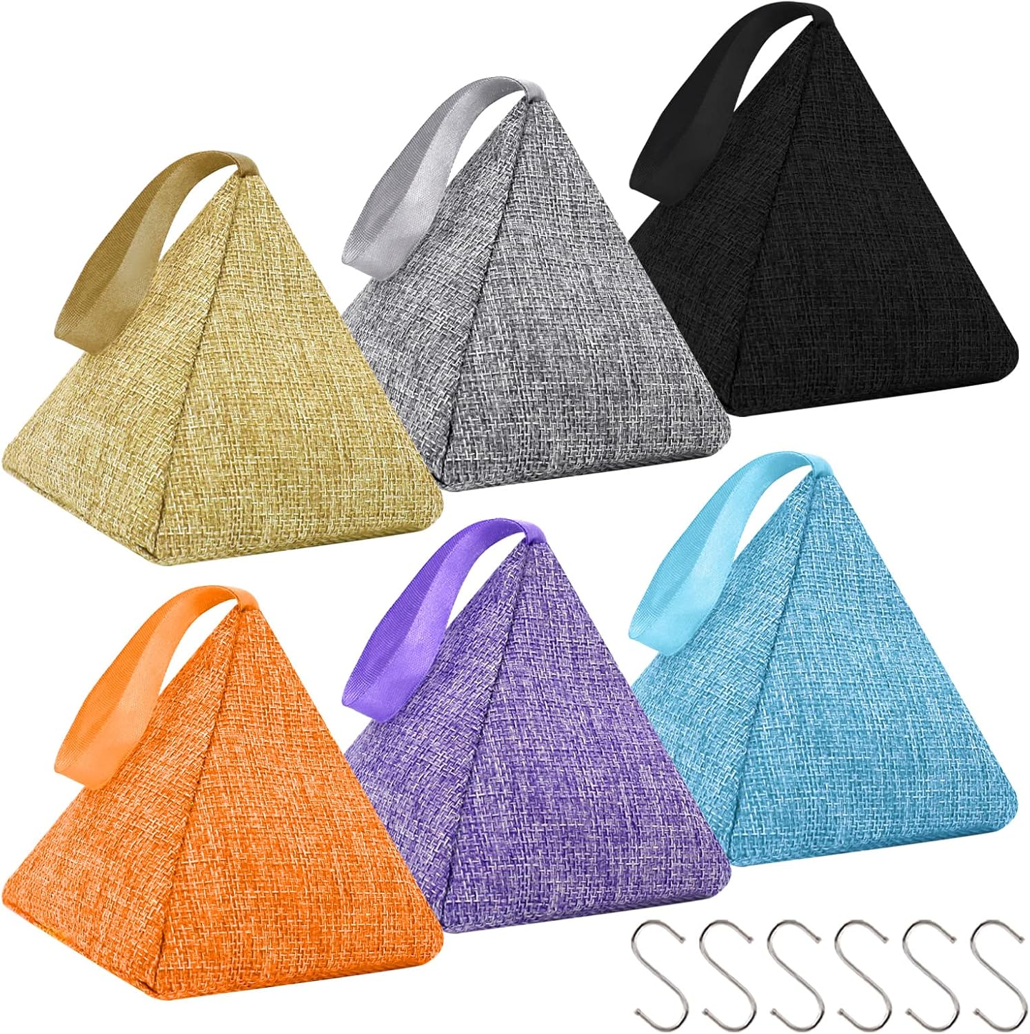 Charcoal Air Purifying Bags 6 Pack×200g Bamboo Charcoal Bags Odor Absorber, for Car Air Fresheners, Odor Eliminator for Home，Shoe Deodorizer - Colorful-Activated Charcoal Odor Absorbers