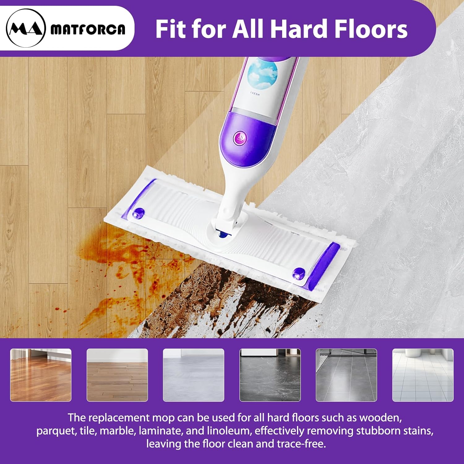 6 Pack Swiffer Power Mop Pads – Disposable Wet Mop Refills for Swiffer Power Mop, Super Absorbent Pads for Cleaning Floors, Compatible with Swiffer WetJet and Power Mop Models
