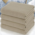 VOOVA & MOVAS Bath Towels Set of 4, Large 30" x 56" - 100% Cotton | Quick Dry | Light Weight | Thick | Soft | Absorbent, Towel Set for Bathroom, Bathroom Essentials, Dark Beige