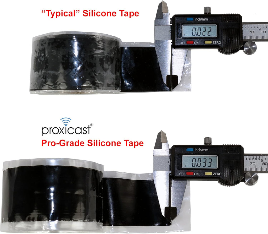 Proxicast Pro-Grade Extra Strong 30mil Weatherproof Self-Fusing Silicone Rubber Sealing Tape for Outdoor Antenna Coax & Electrical Cables, Hose/Pipe Leaks & Emergency Repairs (1.5" x 15' roll) - Grey