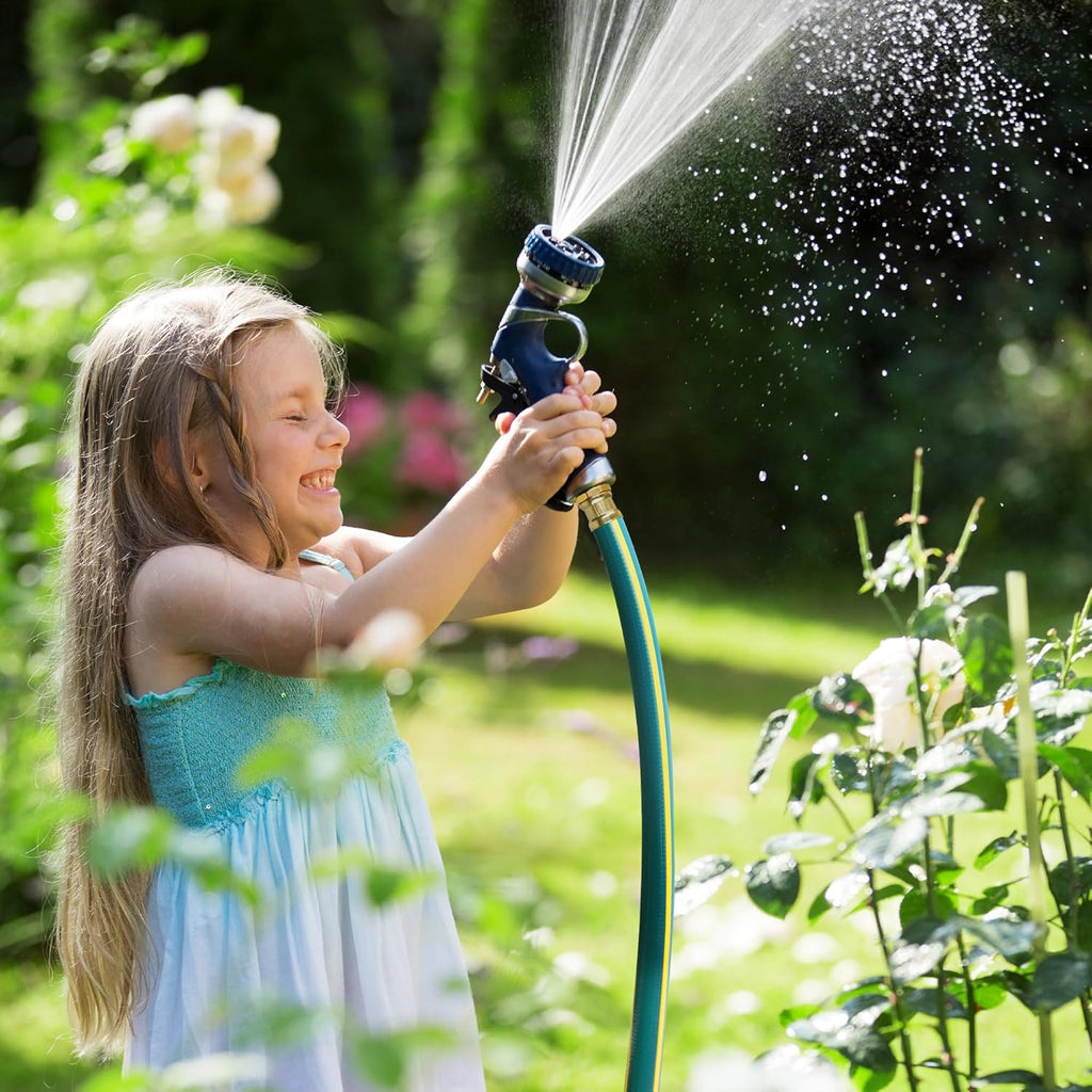 Solution4Patio Long Leader Green Garden Hose 3/4 in. x 100 ft. -Kink Free, Leakproof, Brass/Aluminum Male/Female Fittings -Heavy Duty Durable Flexible Lightweight Water Pipe for Household & Commercial