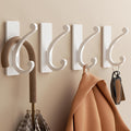 Adhesive Wall Hook for Towel/Coat - Extra Sticky 10LB Stainless, Stick on Hanger for Bath or Shower, Matt White 4-Pack