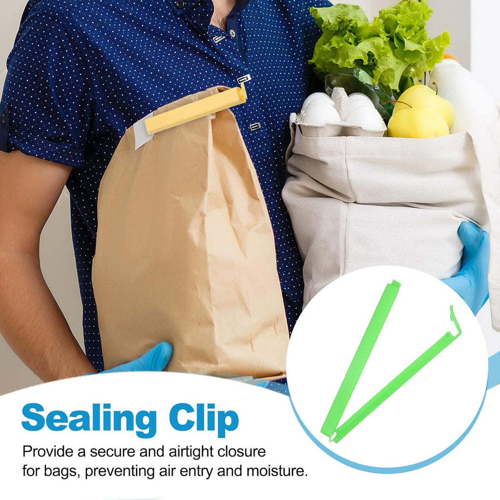 PATIKIL Sealing Clips 4.3 Inch, 10 Pack Reusable Plastic Bag Clip Clamp Sealer for Food Storage Snack Bag Home Kitchen, Green