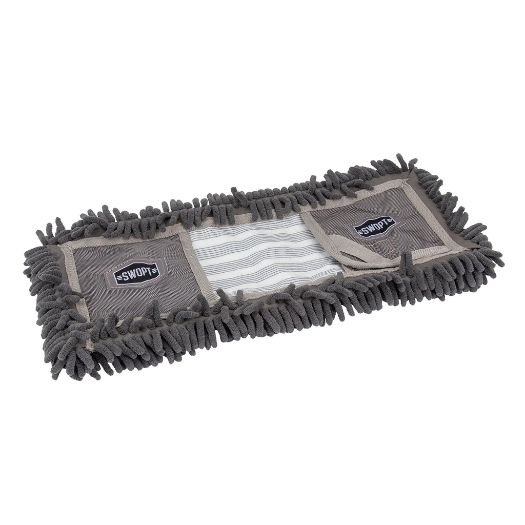 SWOPT 18” Microfiber Dust Mop Refill – Cleaning Pad for Use on Wood, Laminate, Tile – Interchangeable with All SWOPT Cleaning Products for More Efficient Cleaning and Storage