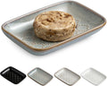 Gomakren Soap Dish for Shower, Ceramic Soap Dishes for Bar Soap Sponge, Shower Soap Holder Saver Tray for Bathroom Kitchen Sink, Easy to Clean, Gray