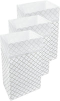 30 Gallon Disposable Pop-Up Trash Cans (3-Pack) with Fitted Bags – Foldable Garbage & Recycling Bins for Parties, Events & Kitchen (Trellis, 30" H x 14" W x 17" D)