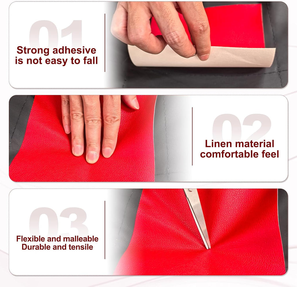 PATIKIL Leather Patches Tape for Furniture, 3.2 x 61 Inch Self Adhesive Vinyl Leather Repair Kit Cover Sheet for Couch, Sofa, Car Seats, Office Chair, Deep Brown