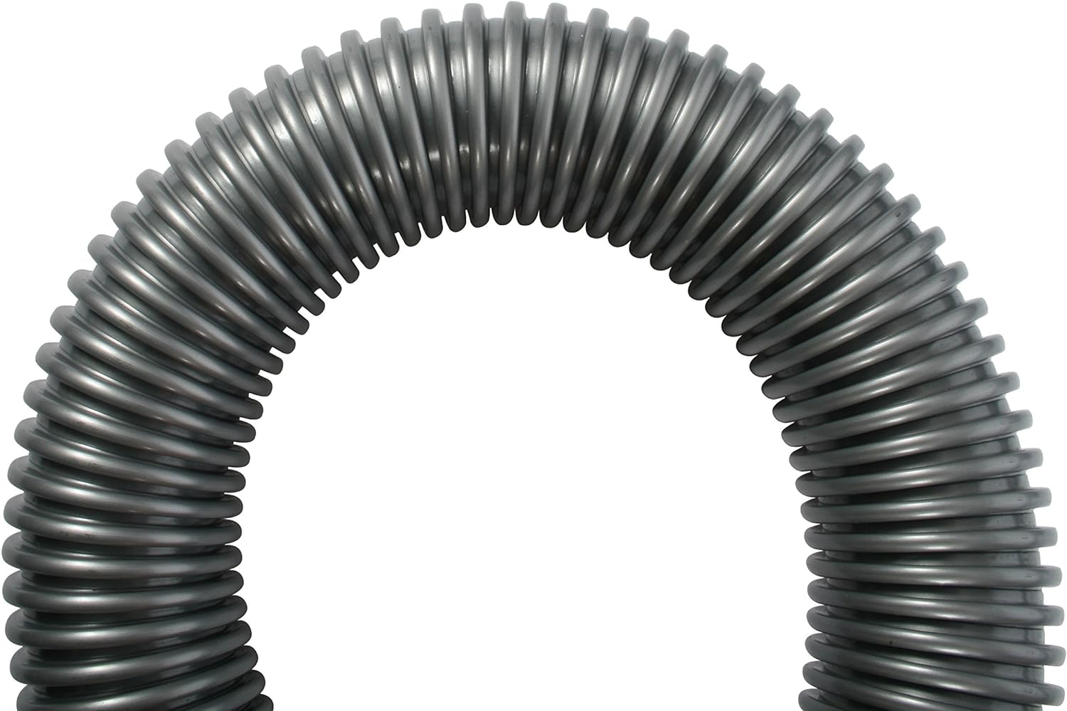 Cen-Tec Systems 30 Ft. Premium Shop Vacuum Extension Hose with 2 tank adapters and 1.25" curved end, Silver