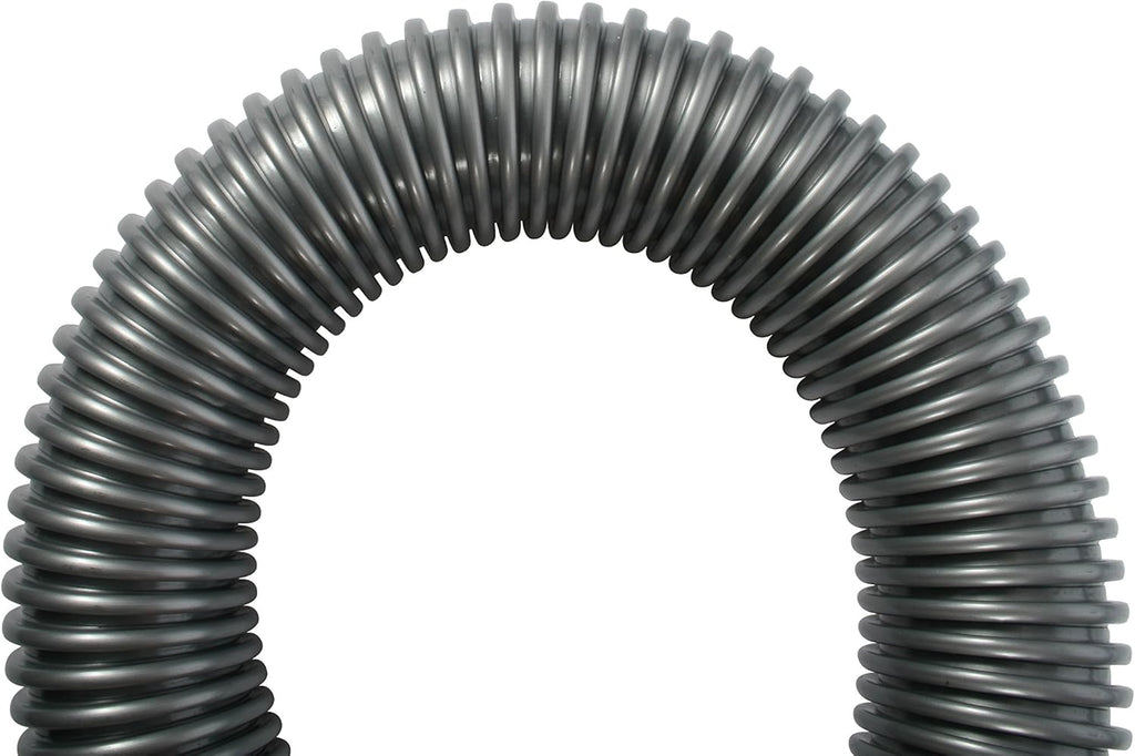 Cen-Tec Systems 50 Ft. Premium Shop Vacuum Extension Hose with 2 tank adapters and 1.25" curved end, Silver