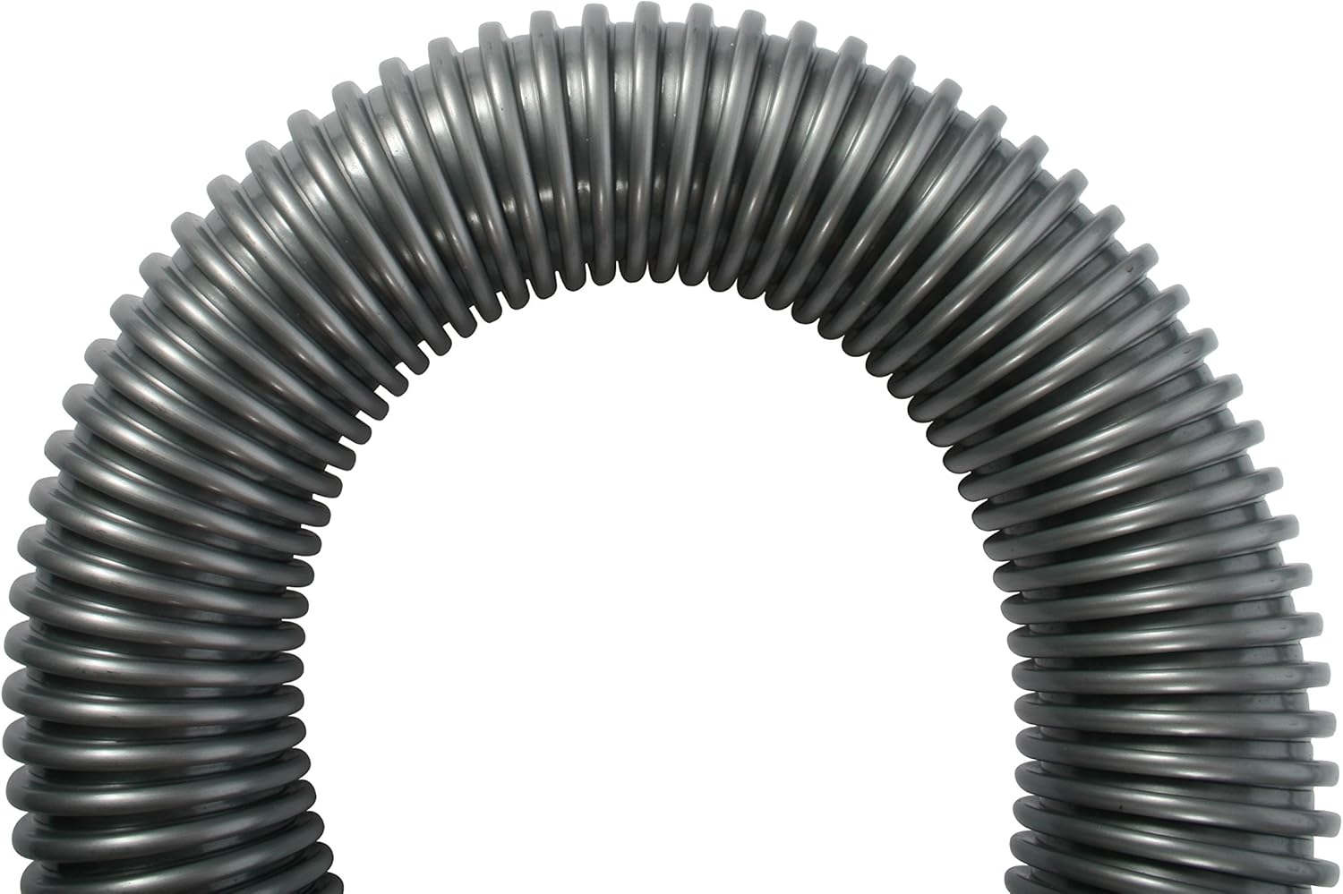 Cen-Tec Systems 50 Ft. Premium Shop Vacuum Extension Hose with 2 tank adapters and 1.25" curved end, Silver