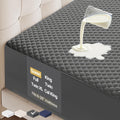 OhGeni 100% Waterproof Mattress Protector, Queen-Gray Size Mattress Pad, Fits 6"-20" Mattresses with Deep Pocket, Cooling, Breathable Fitted Sheets, Soft Bed Cover, Noiseless, Machine Washable