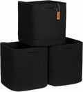 NaturalCozy Storage Cubes 11 Inch Cotton Rope Woven Baskets for Organizing, 3-Pack | Cube Storage Bin | Square Storage Baskets for Shelves Organizer, Classroom, Kids Toy Bins, Closet, Baby Nursery