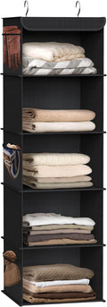 Simple Houseware 5 Shelf Hanging Closet Organizer, Black