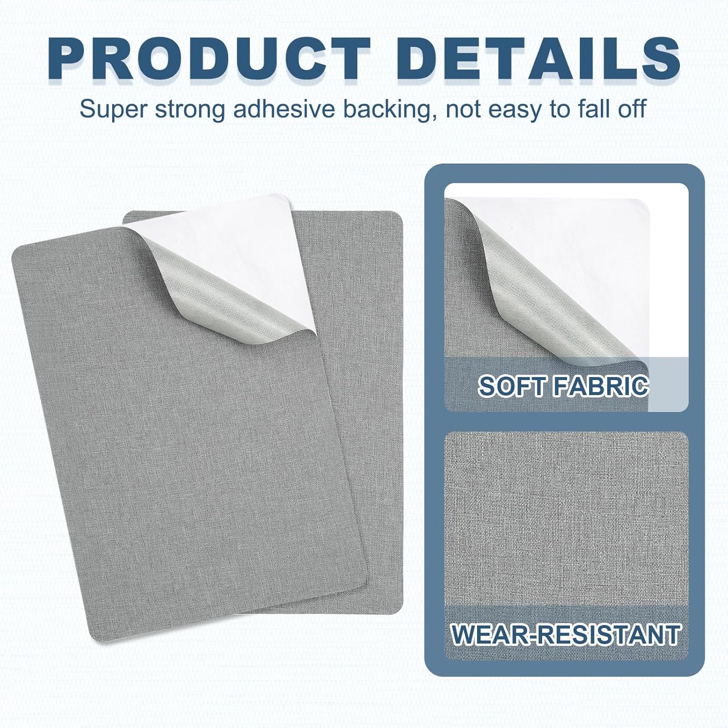PATIKIL 8x11 Inch Linen Repair Patches, 2Pcs Self-Adhesive Fabric Patch for Sofas Tote Bags Furniture Car Seats Clothes Tents, Light Blue