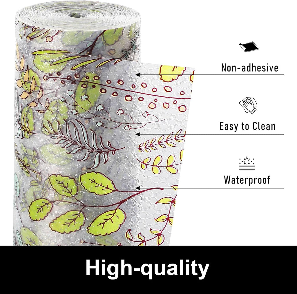 Cooyes Shelf Liner, Non-Adhesive Waterproof Drawer Liner, Durable Easy-to-Cut EVA Shelf Paper for Kitchen Cabinets, Refrigerator, Cupboard, and Dresser (11.8 Inch W x 118 Inch L)