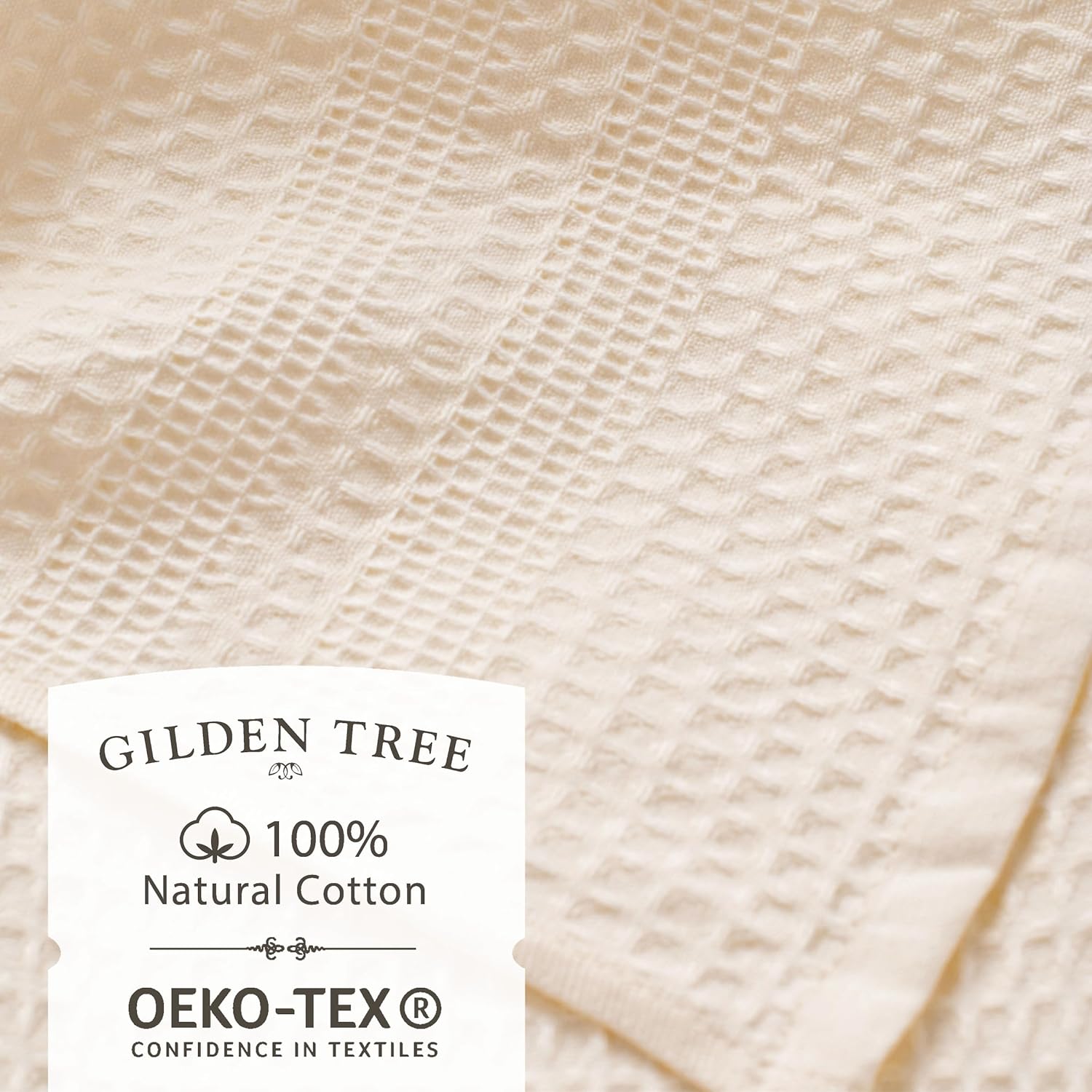 GILDEN TREE Waffle Towels Wash Cloths for Showering, Exfoliating Washcloth Face Towels, Quick Dry Towel Cotton Washcloths Set of 4, Classic Style (Cream)