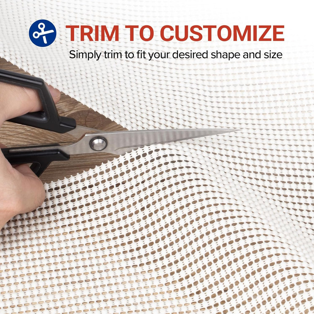 Non-Slip Rug Pad Gripper 8x11 Feet, Anti Skid Mat for Under Area Rugs, Keeps Rugs in Position and Safe, Thick Cushioned Carpet Pad for Hardwood Floors Protection
