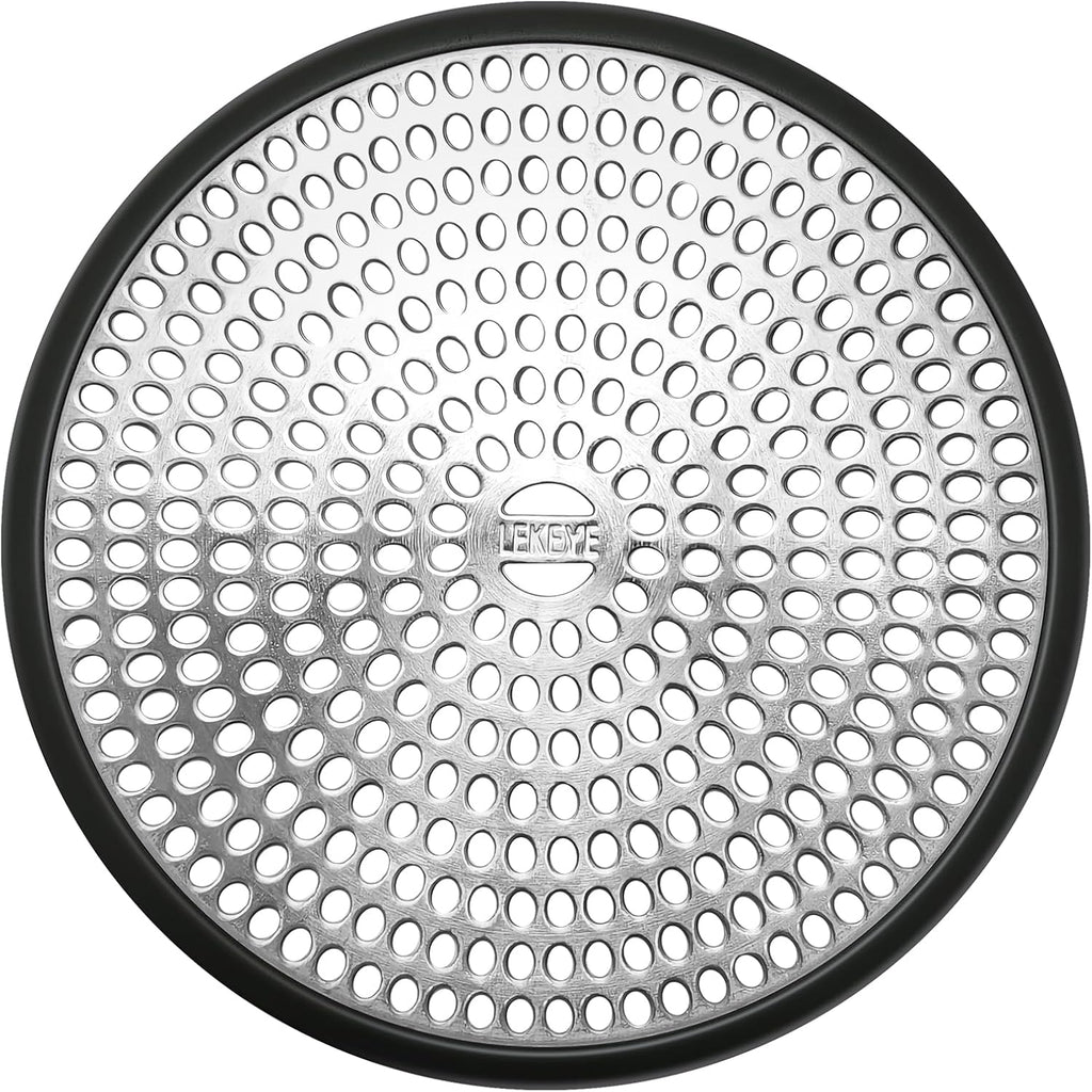 LEKEYE Shower Drain Hair Catcher | Strainer | Shower Stall Drain Cover | Bathroom Drain Protector Stainless Steel and Silicone(Black)