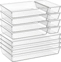 12-Pack Clear Plastic Drawer Organizer Trays – Multi-Use Acrylic Storage Bins for Kitchen, Bathroom, Makeup, Office, School & Undergarments – Perfect for Dorm, Apartment & Home Organization