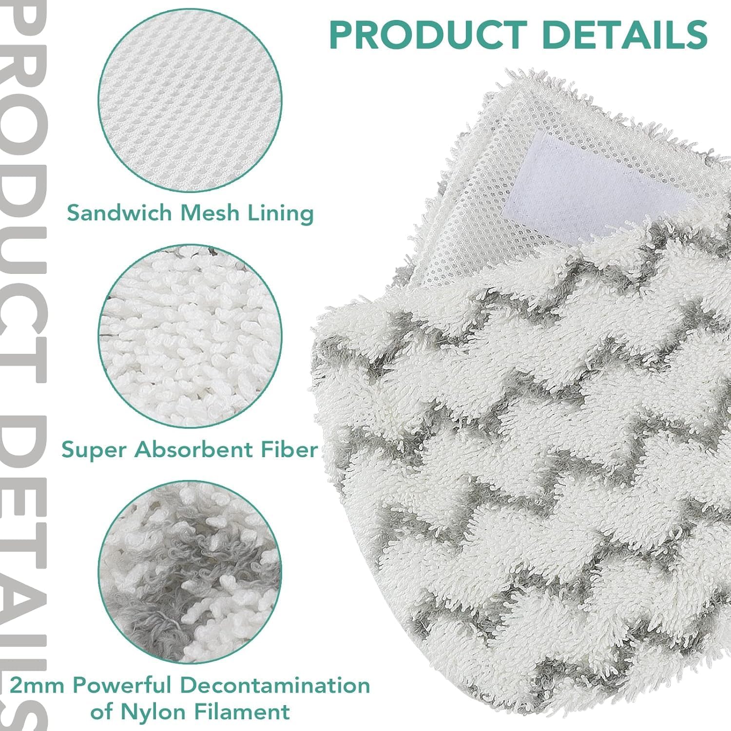 Sgizoku S1000 S2001 Steam Mop Replacement Pads for Shark Steam Mop S1000 S1000A S1000C S1000WM S10001C S1200 & S2001 SteamSpot Steam Mop - Dirt Grip, Washable & Reusable for All Floor Clean - 8Pack