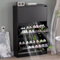 Shoe Cabinet with Odor Control and Back Panels, Deodorizing Slim 3-Flip Shoe Storage Cabinet for Entryway, Freestanding Hidden Shoe Rack Organizer for Entrance, Hallway, Bedroom