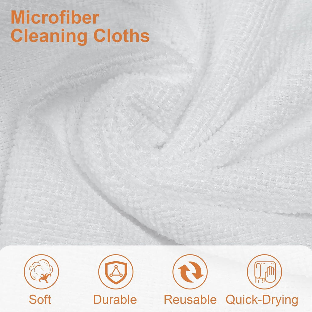 LIVOS Microfiber Cleaning Cloth Roll - 80 Pack, Reusable Paper Towels, White Tear Away, Microfiber Towels for Car, Super Absorbent Lint Free Cleaning Rags for House, Kitchen,Window- 11.5"x11.5"