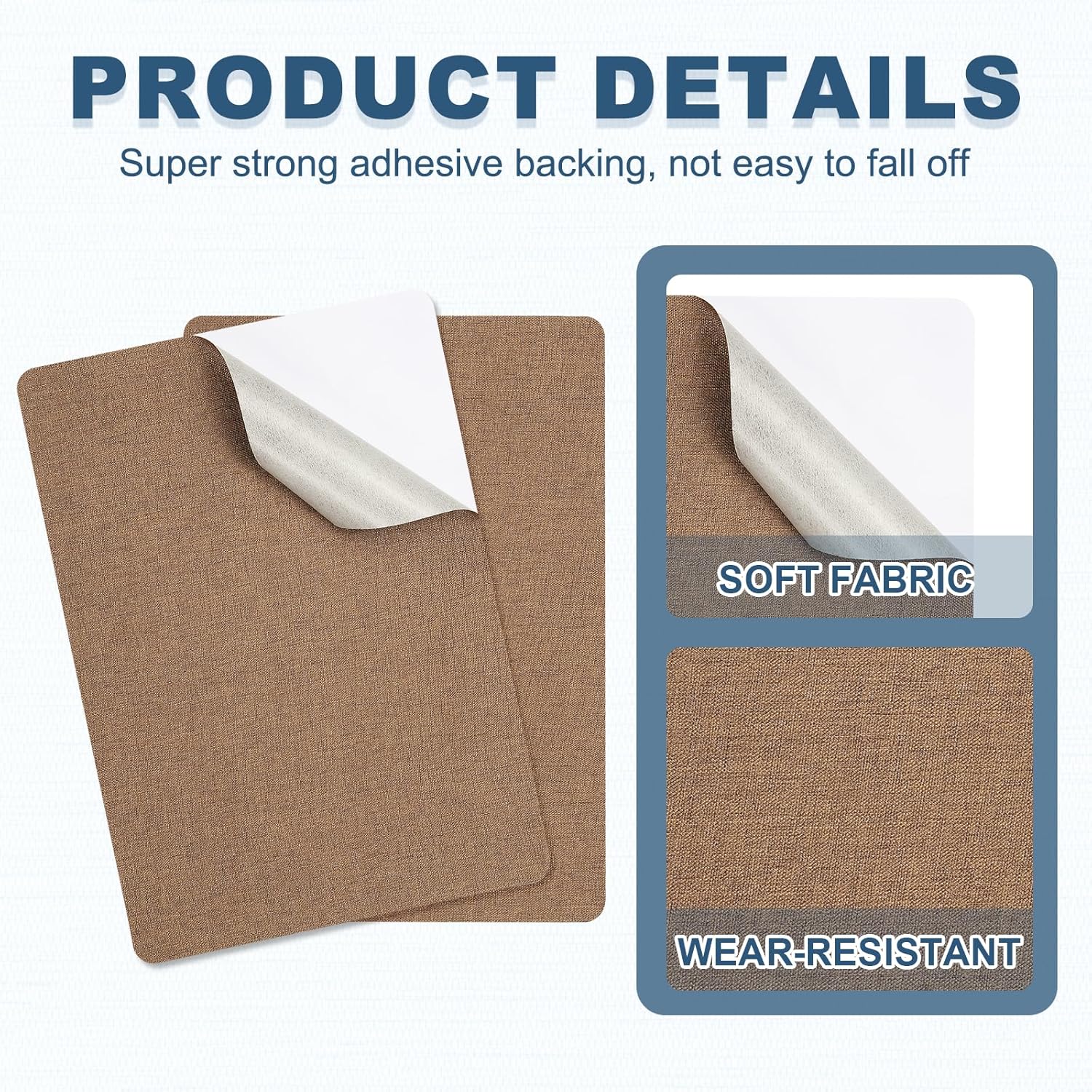 PATIKIL 8x11 Inch Linen Repair Patches, 2Pcs Self-Adhesive Fabric Patch for Sofas Tote Bags Furniture Car Seats Clothes Tents, Brown