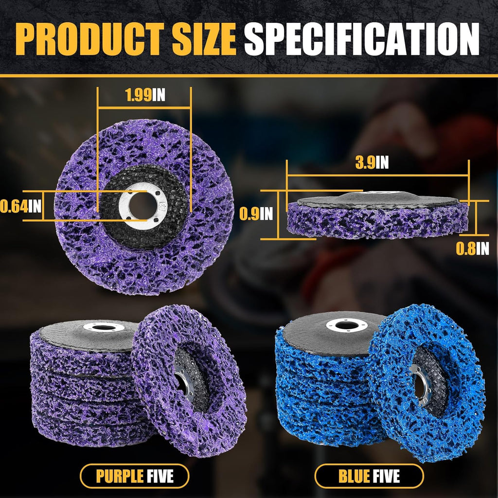 10Pcs Strip Discs Stripping Wheels, Paint Stripper Wheels 4" x 5/8" Rust Remover Wheel Remove Paint for Angle Grinder Paint Strip Wheel Quick Abrasive Discs Rust