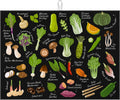 Vegetables Dish Drying Mat for Kitchen Counter Microfiber Absorbent Dish Kitchen Drying Mat Draining Reusable Washable for Dishes/Utensils/Counterto